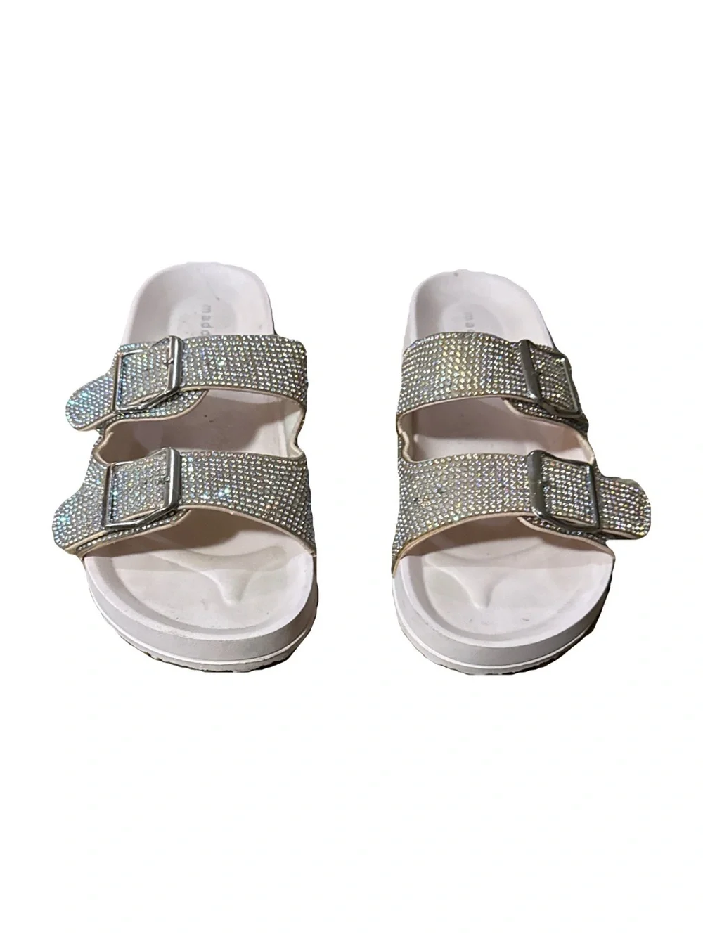 Madden Girl Sparkle Double-Buckle Slides 8